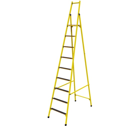 Стремянка диэлектрическая стеклопластиковая с симметричной опорой с широкими ступенями ООО "ЛУЧ" CCC-3,9Ш-Ф55П 1