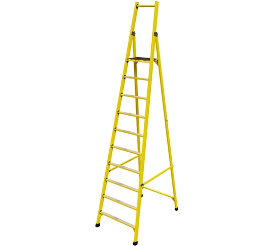 Стремянка диэлектрическая стеклопластиковая ООО "ЛУЧ" с симметричной опорой телеком ССС-3,3Т-Ф55П 1