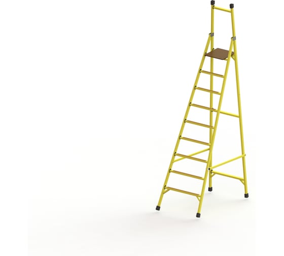 Стремянка диэлектрическая стеклопластиковая ООО "ЛУЧ" с вертикальной опорой телеком ССВ-2,9Т-Ф55П 1