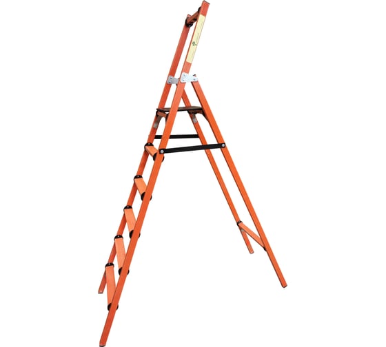 Стремянка (степпер) диэлектрическая Диэлектрик с симметричной опорой 6 ступеней, высота 1,5 метра Д110014 1