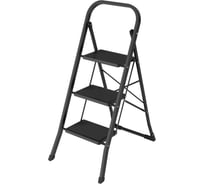 Стремянка стальная WORKY черная 3 широкие ступени ARD260940
