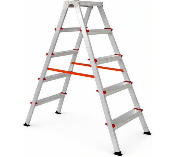 Стремянка алюминиеваяЭйфель Библио 80 - 205 ВАРИАНТ