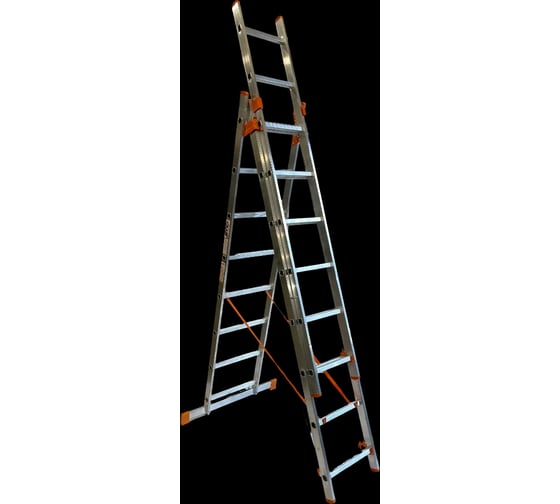 Лестница алюминиевая трехсекционная AXIS 8 ступеней AX-3-8