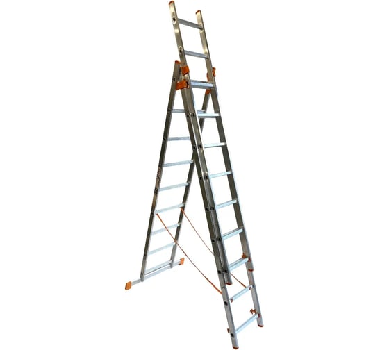 Лестница алюминиевая трехсекционная AXIS 9 ступеней AX-3-9