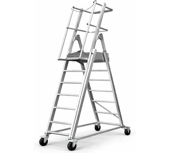 Телеспокопическая лестница-платформа с калиткой ООО "НТЦ ЗАЩИТНЫХ ПОКРЫТИЙ"  (ТЛП-К) 1,5-2,5 101013