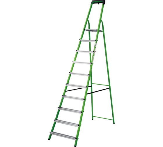 Стремняка Новая Высота сталь/алюминий NV 1135, 1х10 ступ. 80 мм, органайзер, зел., черн. Башмак 1135110-021