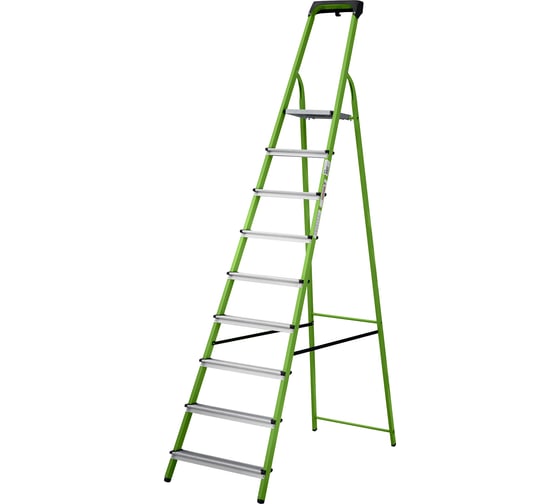 Стремняка Новая Высота сталь/алюминий NV 1135, 1х9 ступ. 80 мм, органайзер, зел., черн. Башмак 1135109-021