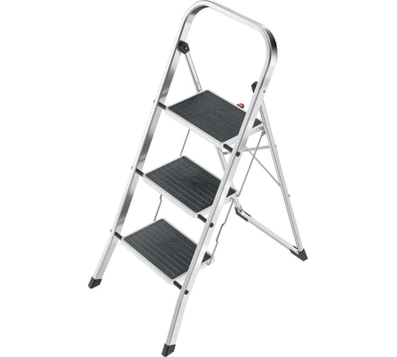 Стремянка Hailo K70 StandartLine сталь+алюминий 3 широкие ступени с ковриком 4393801