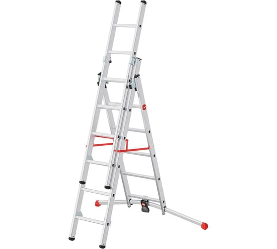 Трехсекционная лестница Hailo S100 ProfiLOT ступени 2х6+1х5 9306507