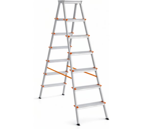 Стремянка алюминиевая Эйфель Библио 130 - 208 ВАРИАНТ