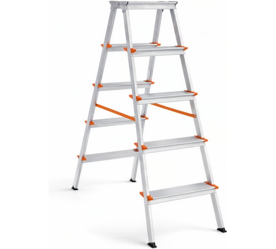 Стремянка алюминиевая Эйфель Библио 130 - 205 ВАРИАНТ