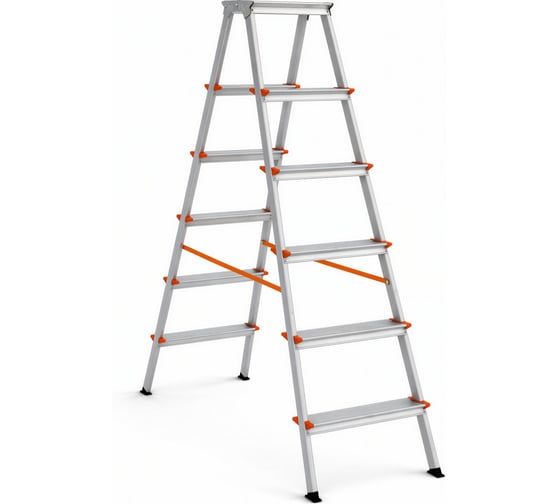 Стремянка алюминиевая Эйфель Библио 130 - 206 ВАРИАНТ