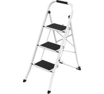 Стремянка Zalger SCALA 3 шир.ступ. с ковриком, сталь, белая 100-3