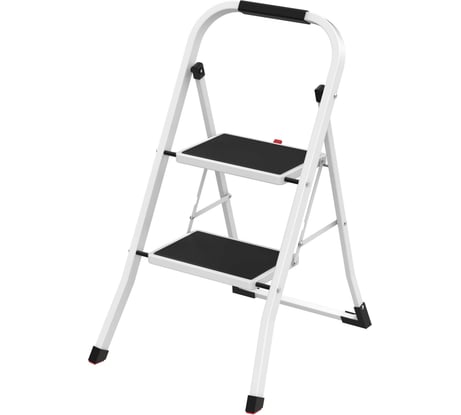 Стремянка Zalger SCALA 2 шир.ступ. с ковриком, сталь, белая, арт. 100-2