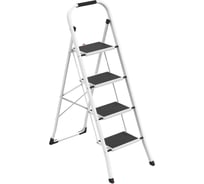 Стремянка Zalger SCALA 4 шир.ступ. с ковриком, сталь, белая, арт. 100-4