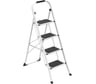 Стремянка Zalger  SCALA 4 шир.ступ. с ковриком, сталь, белая, арт. 100-4