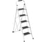 Стремянка Zalger  SCALA 5 шир.ступ. с ковриком, сталь, белая, арт. 100-5 1