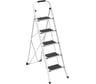 Стремянка Zalger  SCALA 5 шир.ступ. с ковриком, сталь, белая, арт. 100-5
