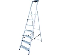 Стальная стремянка с алюминиевыми ступенями 130 мм и органайзером Новая Высота 1x7 1138107