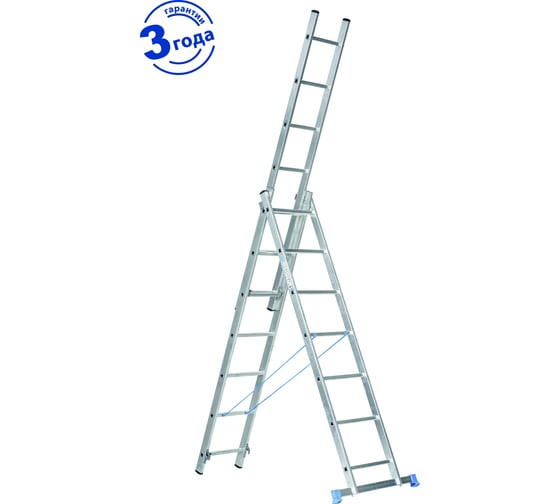 Трёхсекционная алюминиевая лестница Капитан 3x7 ступеней 70307