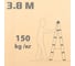 Стремянка телескопическая ISMA алюм. бытовая 3.8м (13+13 ступ.) ISMA-UP380-2(62696) 12