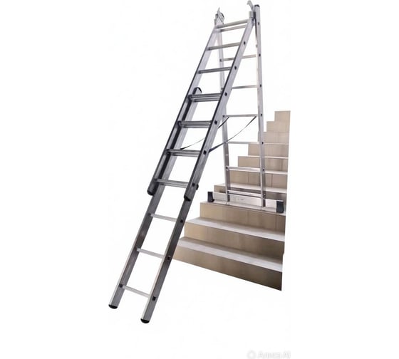 Лестница трехсекционная универсальная усиленная с доп. функцией STAIRS 7 ступеней ALP307 plus