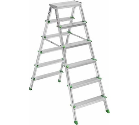Двусторонняя алюминиевая стремянка Sarayli 6x6 ступеней 18204