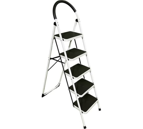 Стремянка с 5-ю широкими ступенями SevenBerg Prima Lux белая 4687202292509