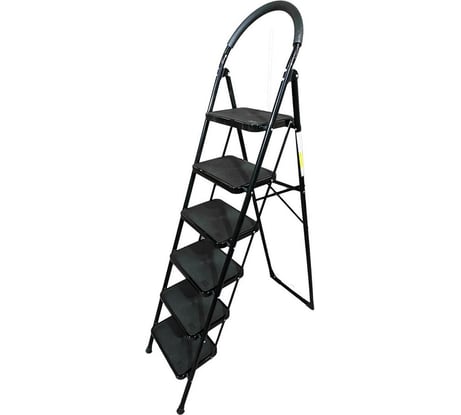 Стремянка с 6-ю широкими ступенями SevenBerg Prima Lux черная 4687202292561