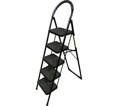 Стремянка с 5-ю широкими ступенями SevenBerg Prima Lux черная 4687202292554