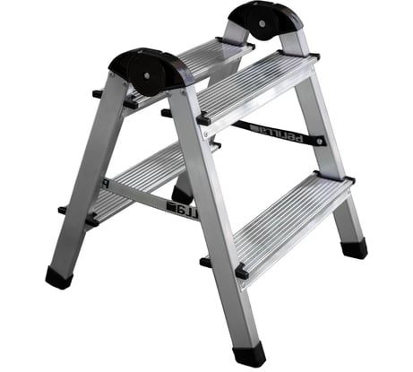 Алюминиевая 2-х ступенчатая двухсторонняя стремянка Perilla 111402
