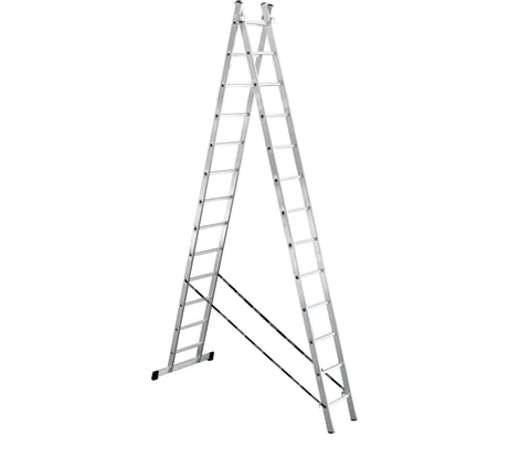 Алюминиевая 2-секционная лестница UFUK 2х13 ступеней 411213