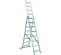 Алюминиевая трехсекционная лестница Новая Высота 3х8 ступеней 2230308