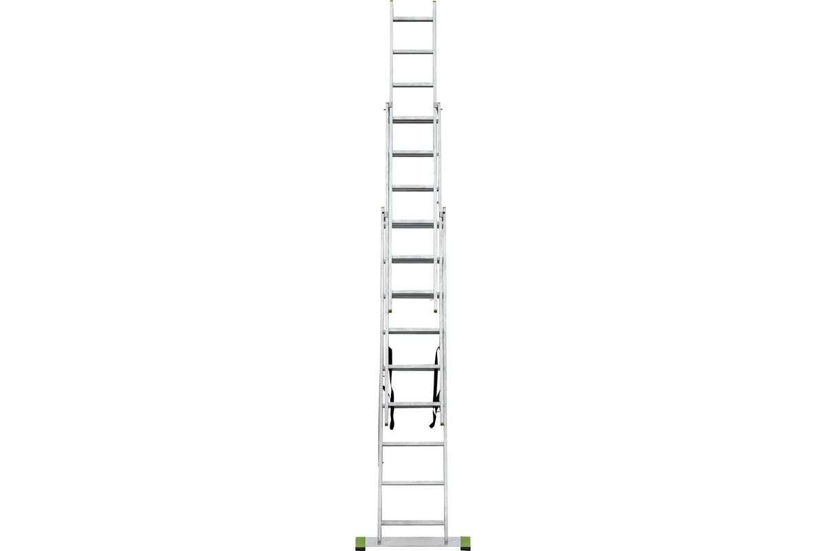 Алюминиевая трехсекционная лестница Новая Высота 3х9 ступеней 2230309 .