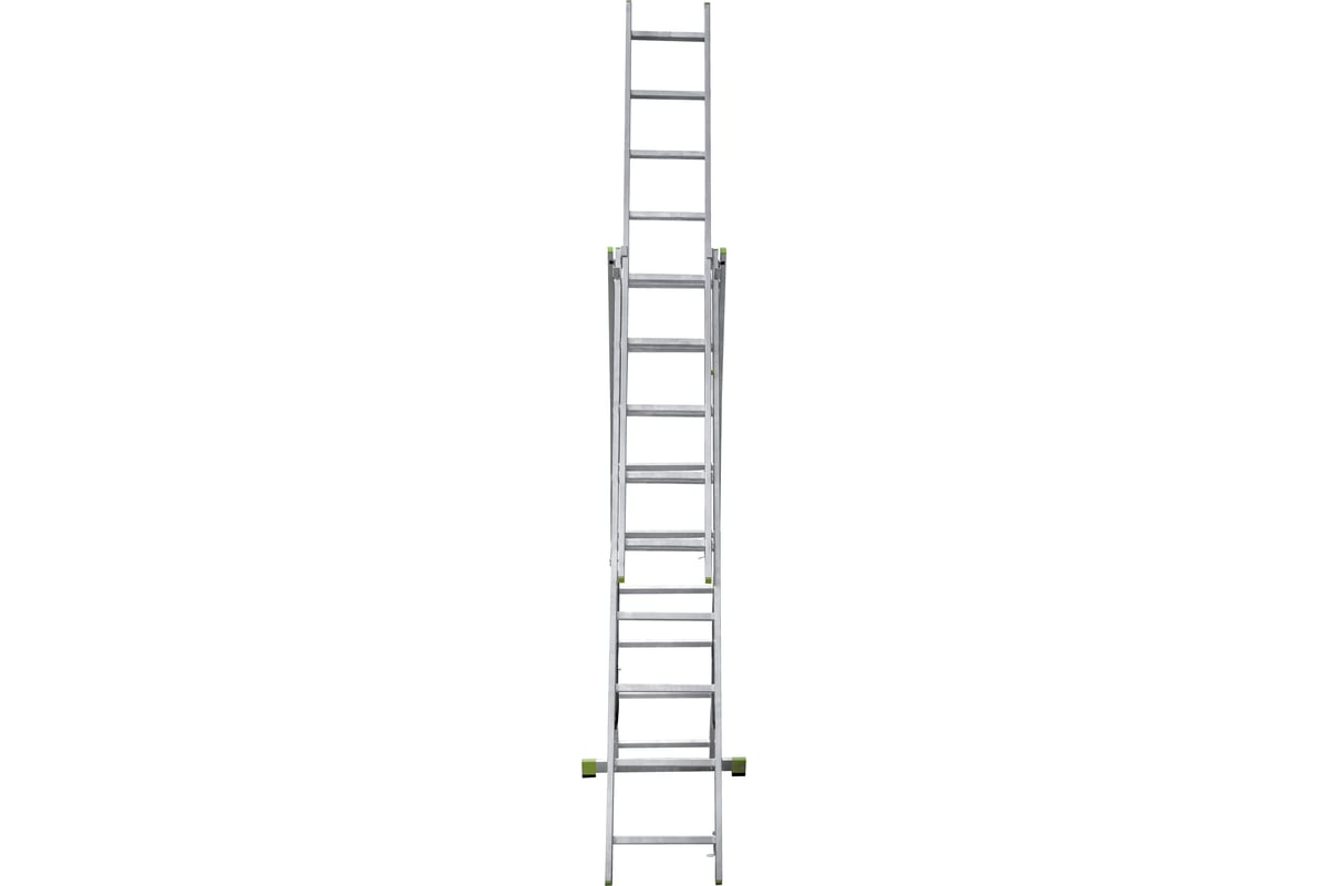 Алюминиевая трехсекционная лестница Новая Высота 3х9 ступеней 2230309 .
