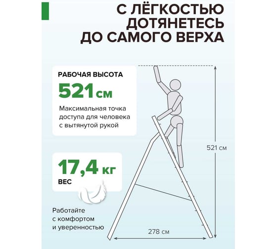 Садовая стремянка Новая Высота 1x14 ступеней 3191114