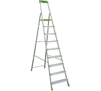 Алюминиевая стремянка Новая Высота с органайзером, 1х9 ступеней, PRO 2К башмаки 2118109