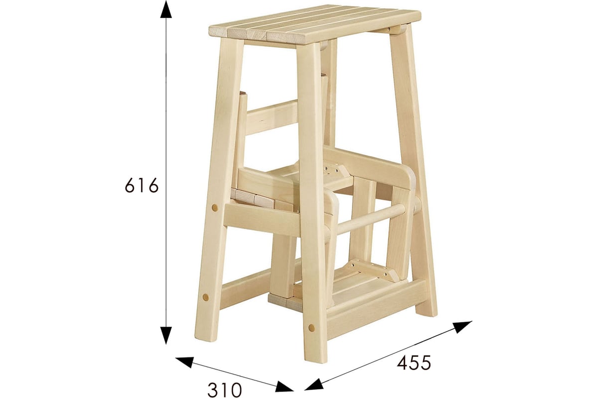 Табурет-стремянка Мебелик лак 7574 - выгодная цена, отзывы, характеристики,  фото - купить в Москве и РФ