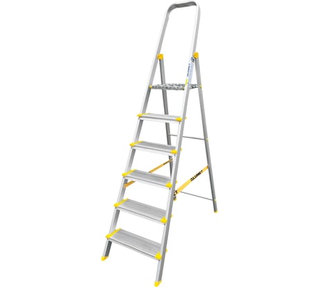 Алюминиевая профессиональная с анодированным покрытием стремянка Алюмет с широкими ступенями 6 ступеней. Серия АS706