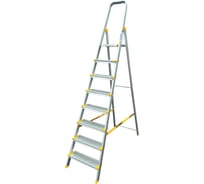Алюминиевая профессиональная c анодированным покрытием стремянка Алюмет с широкими ступенями 8 ступеней. Серия АS708