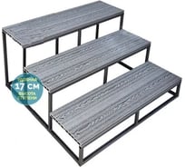 Лестница УЛИЧНЫЕ ЛЕСТНИЦЫ Дача Грэй, 3 ступени, 51x100x96 см UL-DACHA-3-GR