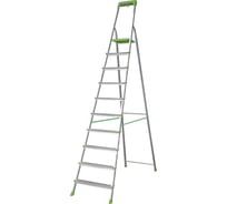 Алюминиевая стремянка Новая Высота PRO с органайзером, NV 2115 1x10 ступеней, 2К башмаки, Max нагр. 180 кг, 2115110