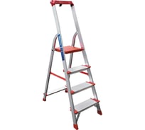 Профессиональная стремянка Новая Высота NV3118, 1x4 ступени 130 мм, органайзер, Max нагр. 225 кг, 3118104