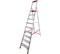 Профессиональная стремянка Новая Высота NV3118, 1x9 ступеней 130 мм, органайзер, Max нагр. 180 кг, 2К башмаки, 3118109