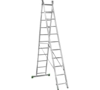 Двухсекционная алюминиевая лестница Новая Высота 2х11 ступеней 2220211