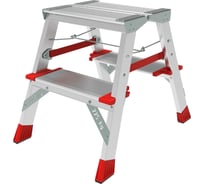 Профессиональная стремянка Новая Высота NV3127, 2x2 ступени 130 мм, площадка 350x260 мм, Max нагр. 225 кг, 2К башмаки, 3127202