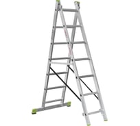 Двухсекционная алюминиевая лестница Новая Высота 2х7 ступеней 2220207