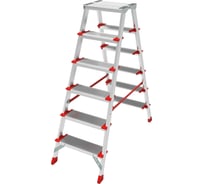 Профессиональная стремянка Новая Высота NV3127, 2x6 ступеней 130 мм, площадка 350x260 мм, Max нагр. 225 кг, 2К башмаки, 3127206