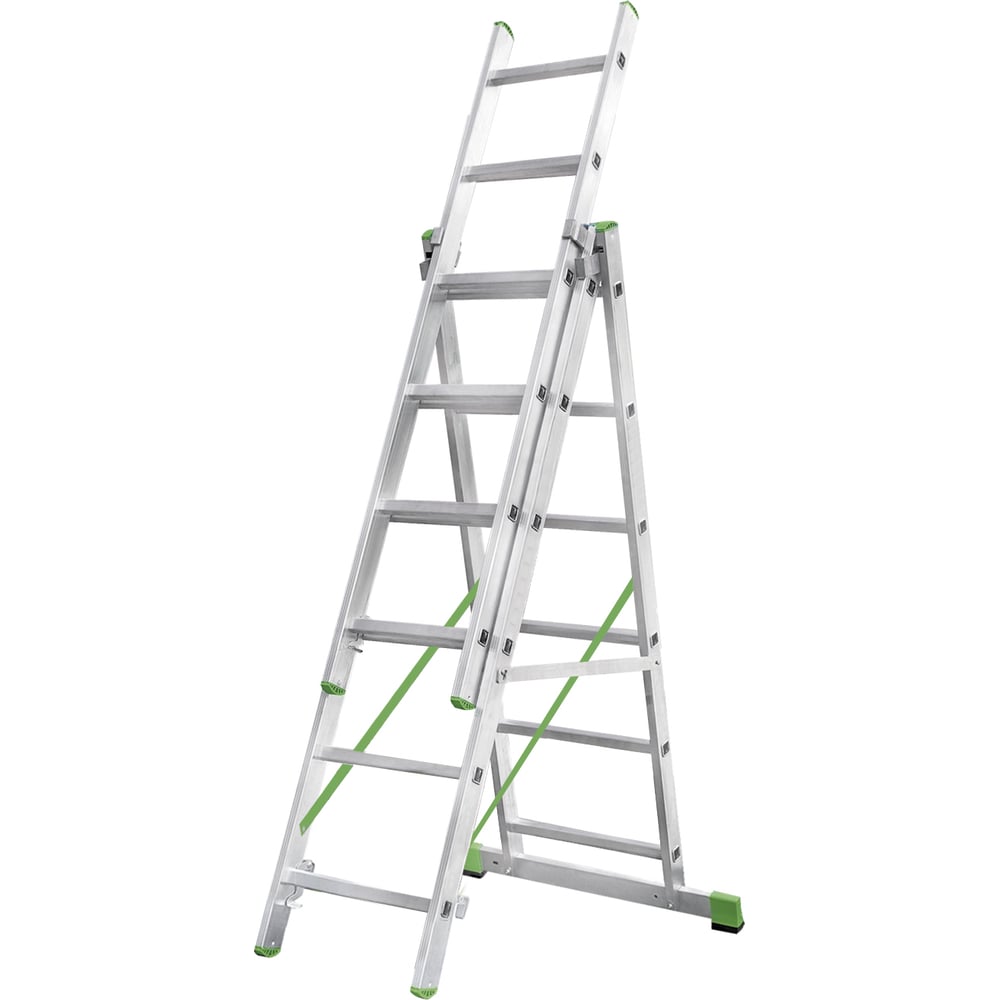 АлюминиеваятрехсекционнаялестницаНоваяВысотаусиленная3х6ступеней2230306