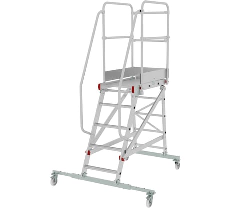 Передвижная односторонняя лестница-подмости с платформой Новая Высота NV 5510, 1x5 ступеней 5510105